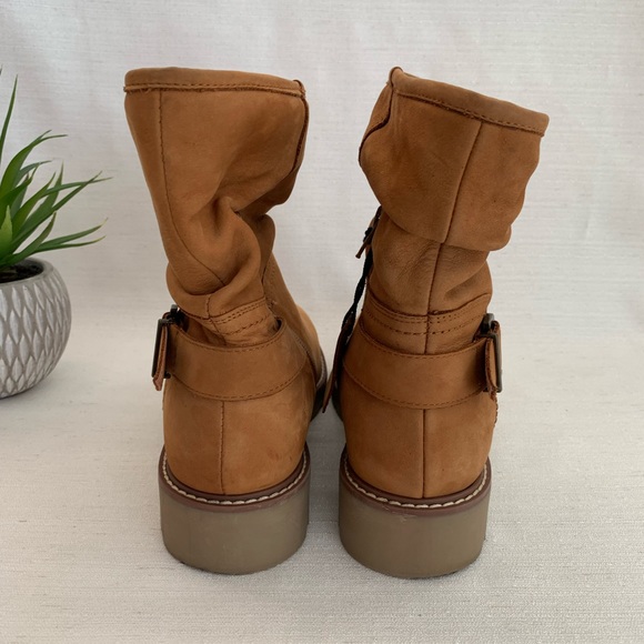 NEXT Forever Comfort Tan Leather Ruched Ankle Buckle Boots Woman’s EU41 US - Picture 10 of 11